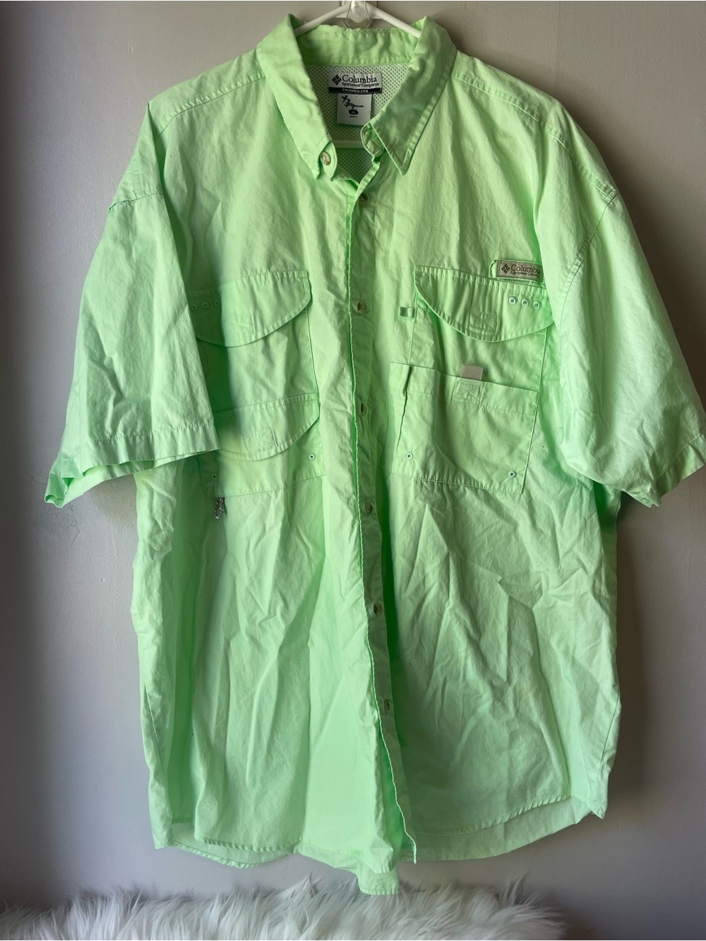 Columbia Short Sleeve Shirt - Light Lime Green